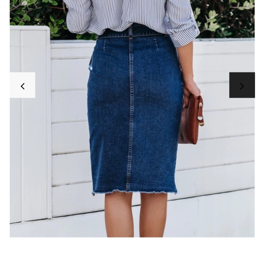 VICI denim pencil belt jeans skirt - Picture 2 of 5